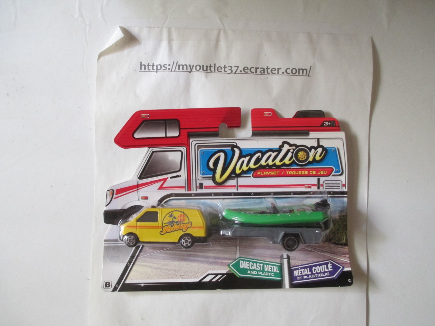 Vacation playset diecast metal and plastic - with boat - Brand New