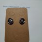 925 Sterling Silver Round Bee Plastic Stud Earrings - Brand New