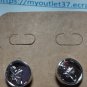 925 Sterling Silver Round Bee Plastic Stud Earrings - Brand New
