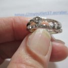 925 Sterling Silver Pair of Hearts Cubic Zirconia Ring Size 5.5 - Brand New
