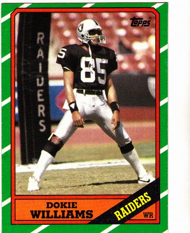 Dokie Williams #63 - Raiders 1986 Topps Football Trading Card