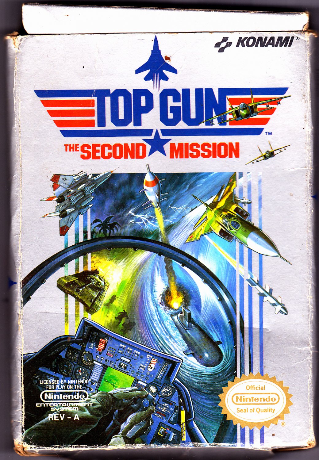 Top Gun - Second Mission Nintendo 1990 Video Game - Good - COMPLETE