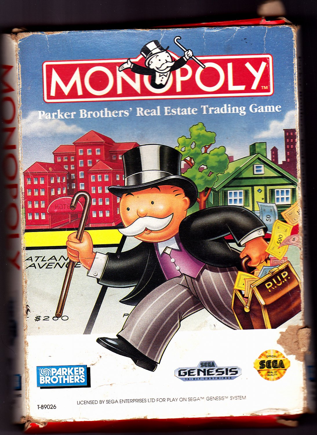 Monopoly Sega Genesis 1992 Video Game - Very Good