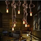 1m SingleHead Vintage Rope Pendant Light Lamp Edison Bulb American Style