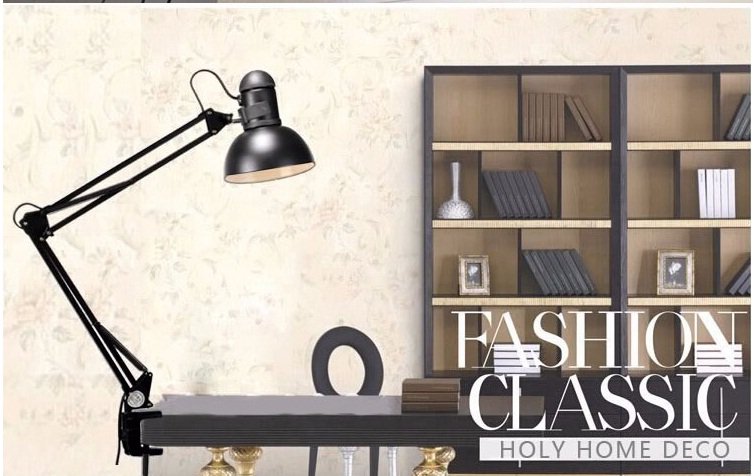 E27 Base Iron Foldable Table Lamp Modern American Style