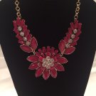 Burgundy Large Flower Necklace