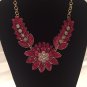 Burgundy Large Flower Necklace