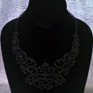 Matte Black Damask Style Necklace
