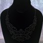 Matte Black Damask Style Necklace