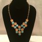 Blue & Orange Floral Necklace