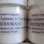 Organic Powder Deodorant Tea Tree & Lemon Fresh.