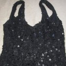 HOT GORGEOUS SLINKY AMAZING BLACK SEQUINED  DRESS  -  S