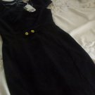 Classic BLACK Button Lined Knee length DRESS  -  Brand New XS