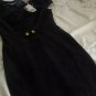 Classic BLACK Button Lined Knee length DRESS  -  Brand New XS