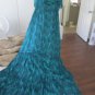 BOHO Gorgeous AQUA/BLUE TIERED Maxi Dress NEW XSmall F21