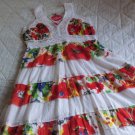 BOHO BEAUTIFUL Red Floral V-Neck Dress - SMALL