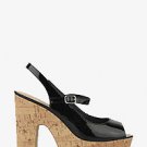 GORGEOUS! Black Cork Chunky Heel Slingbacks 7  NEW Forever 21