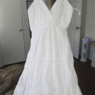 CUTE COTTON EYELET WHITE BOHO DRESS - SMALL