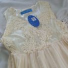 Gorgeous Ivory Crocheted Pleating Dress Size Small NEW