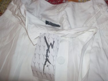 Gorgeous White Button-Front TIE Skirt Size Small NEW