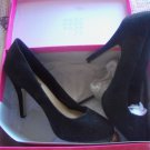 GORGEOUS! Black Faux Suede Shoes/Pumps 7  NEW Forever 21