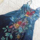 BOHO Blue Ombré Floral Dress Small - Beautiful NEW