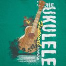 Men's 41st UKULELE Festival Honolulu Hawaii T-Shirt Green size Large Aloha surf