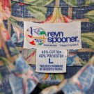 Men's Vtg hawaii Reyn Spooner Button Down Shirt Blue L 60/40 aloha barkcloth $98