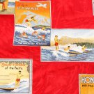 Men's Vintage Hawaiian Surf Button Down Shirt Red size XL postcard travel board