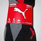 Men's Puma Cell Crew Socks 3 Pack Gray RED size 10-13 NEW $14.99 crossfit gym