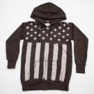 Vtg Ralph Lauren polo Boyfriend AMERICAN FLAG Sweat Shirt Gray sz S women $189