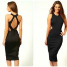 Kate Midi Backless little black cocktail evening dress S M 4 6 8 holiday gown nr