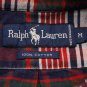 Men's RALPH LAUREN polo Button Down Shirt Navy Red green VTG Plaid tartan med m
