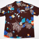 AWESOME 70's Disco Aloha Pacifica Hawaiian Button Down Shirt Brown size Large
