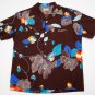 AWESOME 70's Disco Aloha Pacifica Hawaiian Button Down Shirt Brown size Large