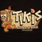 Men's TIKI'S Grill & Bar Waikiki T-Shirt Black L Hawaii graphic tee Hanes cotton