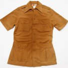 Liberty House disco Tunic shirt Brown size Small TRue vintage suede like 70's