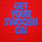 Men's Nike GET YOUR SWOOSH ON Logo T-Shirt Cotton Red sz XL Run Gym Workout