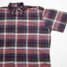 Men's RALPH LAUREN polo Button Down Shirt Navy Red green VTG Plaid M 90's bear
