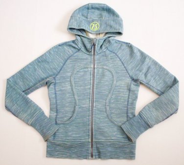 Lululemon WEE ARE FROM SPACE Scuba Hoodie Jacket Teal clarity yellow sz 6 RARE