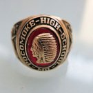Estate VTG 1970 10K Gold RUBY Indian head CLASS RING pocomoke high school 9 gram