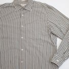 Men's Banana Republic Button Down Shirt Gray White Stripe size Large classic fit