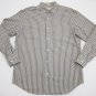 Men's Banana Republic Button Down Shirt Gray White Stripe size Large classic fit