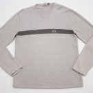 Men's Armani Exchange AX Pull Over Crew Neck Sweater Tan with Gray Stripe sz L