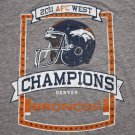 Men's 2011 BRONCOS Champions T-Shirt Heather Gray Large SOFT NFL LRG reebok gym