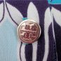 $299 TORY BURCH blue pattern 100% silk designer runway dress size Small Petite