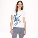 Women's J Crew CRAB TEE T Shirt top blouse summer White size 6 NWT $98 career