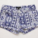 Women's Forever 21 native american Shorts Jean denim cutoff Small blue white S