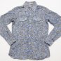 Men's BLE 70's Style Floral Button Down Shirt Blue size M