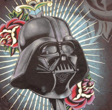 Men's Marc Ecko STAR WARS Darth Vader T-Shirt Gray XL Cut & sew tee EUC rose $55